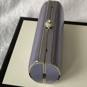 Judith Lieber Violet Evening bag Swarovski snap clasp.